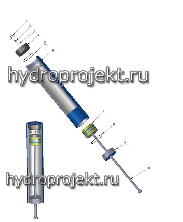 Пневмогидроаккумулятор поршневой HXQ (тип АРХ) - рисунок 2